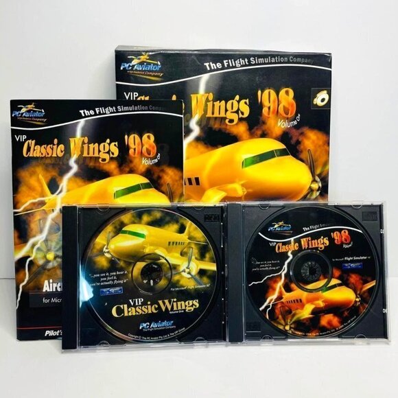 Vip Classic Wings '98 PC-CD‎ Rom, Aircraft & Cockpit Expansion Big Box w/Manual - Picture 1 of 8